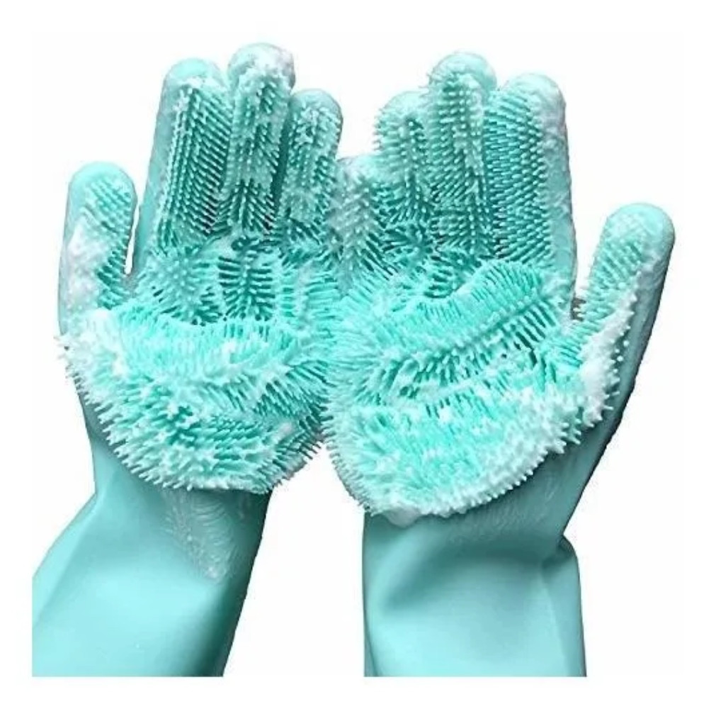 Guantes Silicona Par Lavar Loza Limpiar