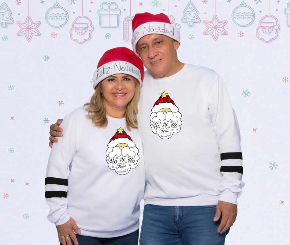 Buzo, Saco Hoodie Parejas Papa Noel