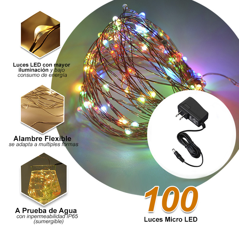 Luces Micro 100 Led Multicolor 1543CN