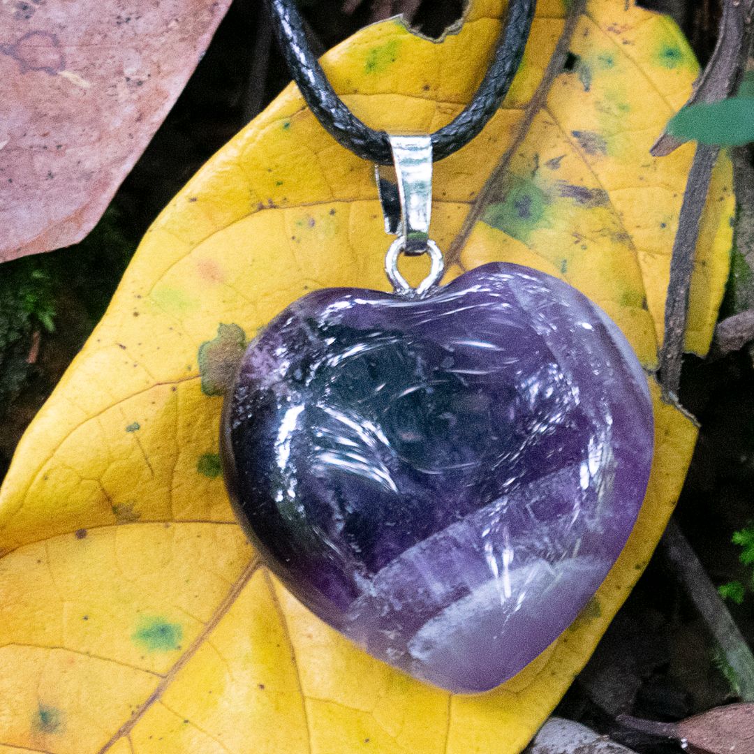 Corazón de Piedra Amatista grande