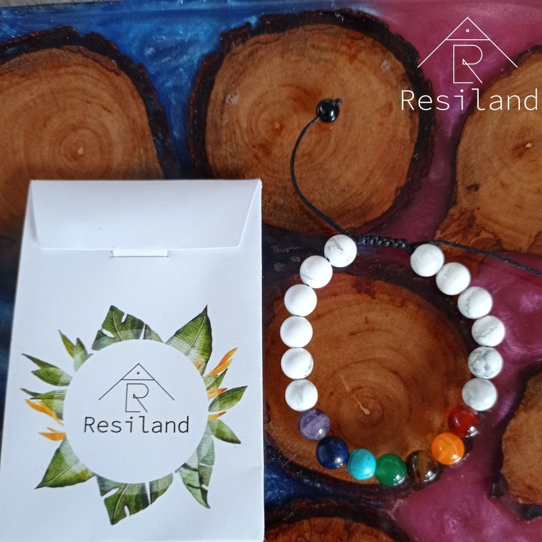 Pulsera 7 Chakras con Blanco - Imagen 5