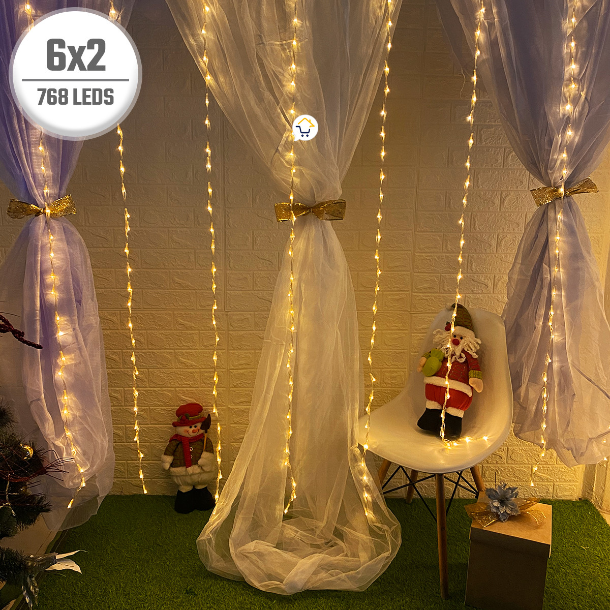 Cascada 6X2 Metros 768 LED Luces 2040