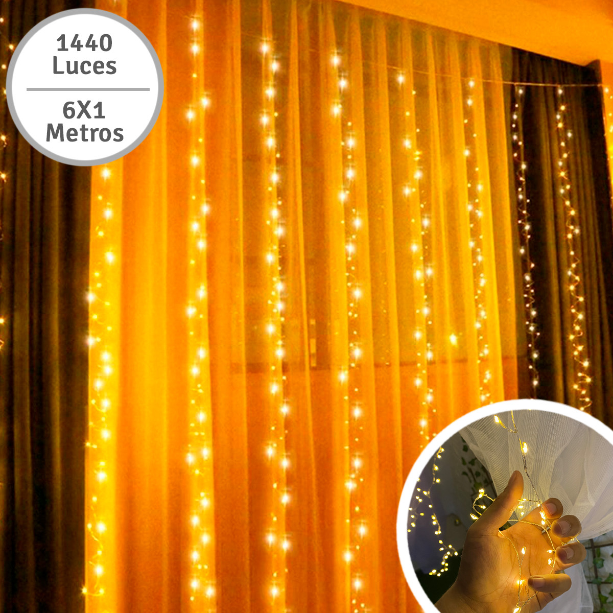 Cortina Micro Led Ramal 6x1,8 M 1590