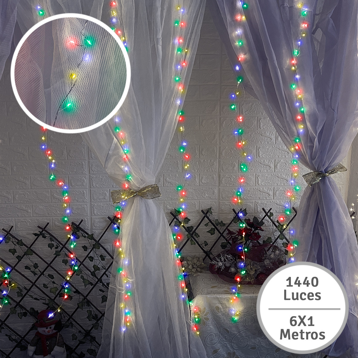 Cortina Micro Led Ramal 6x1,8M 1593