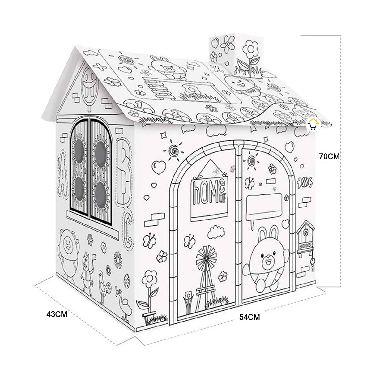 Casa Armable Para Colorear Cartón TENT1B - Imagen 3