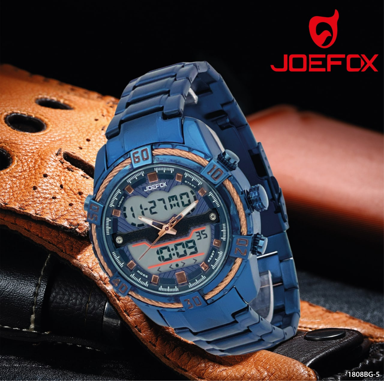 RELOJ JOEFOX DOBLE HORA HOM 1808BG-5