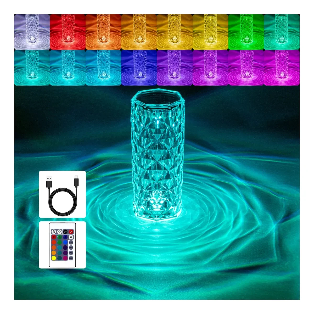 Lampara Cristal Magica con Control