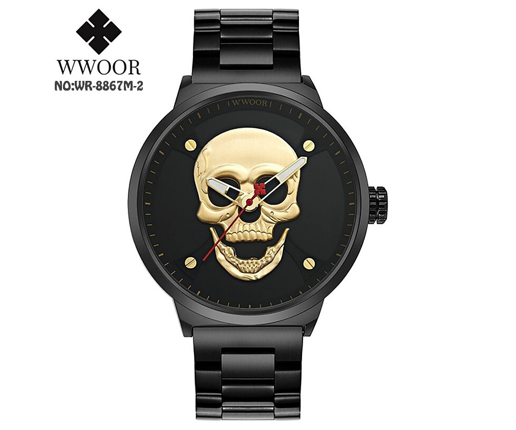 RELOJ WWOOR CALAVERA DORAD NO:WR-8867M-2