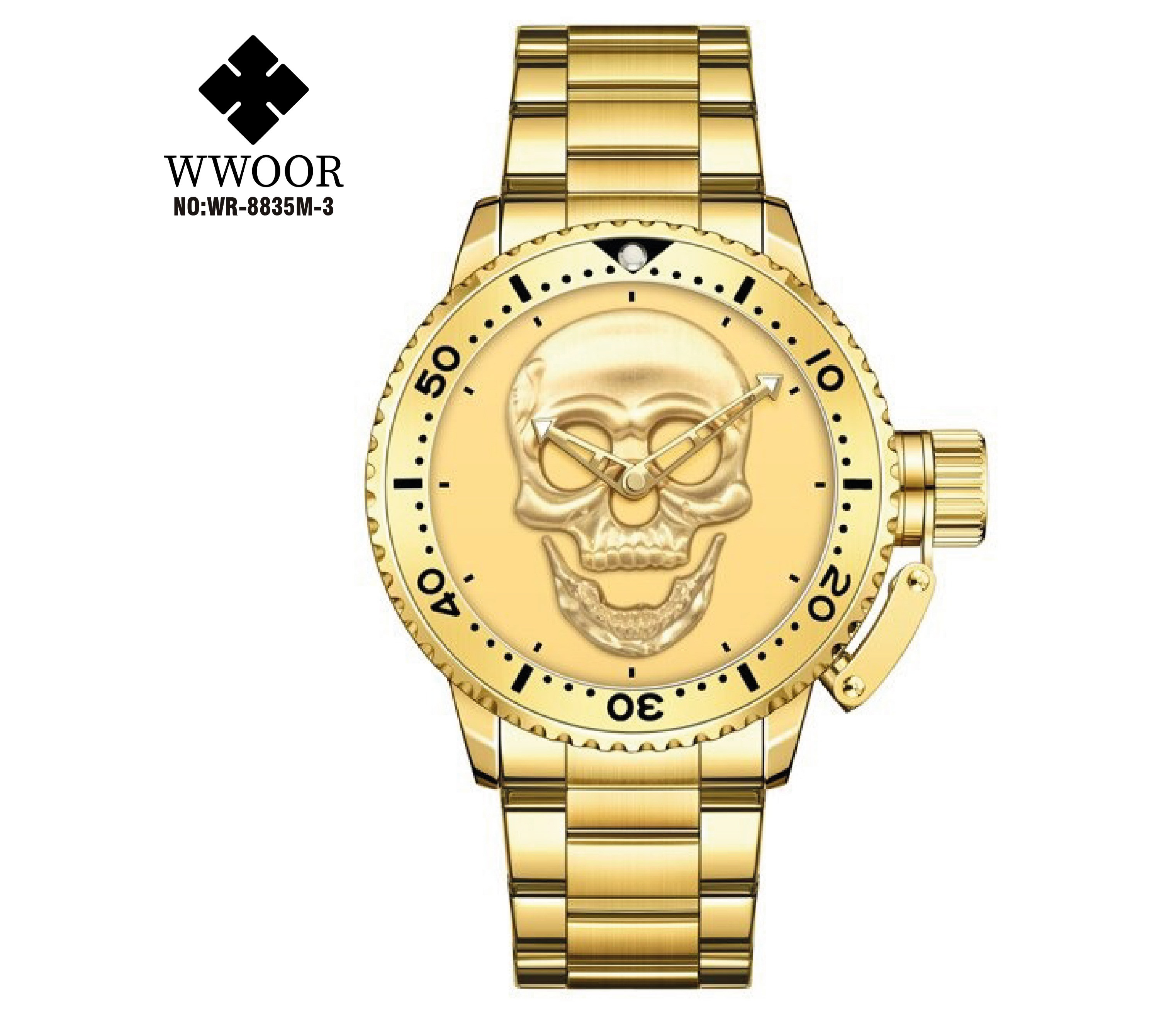 RELOJ WWOOR CALAVERA METAL NO:WR-8835M-3