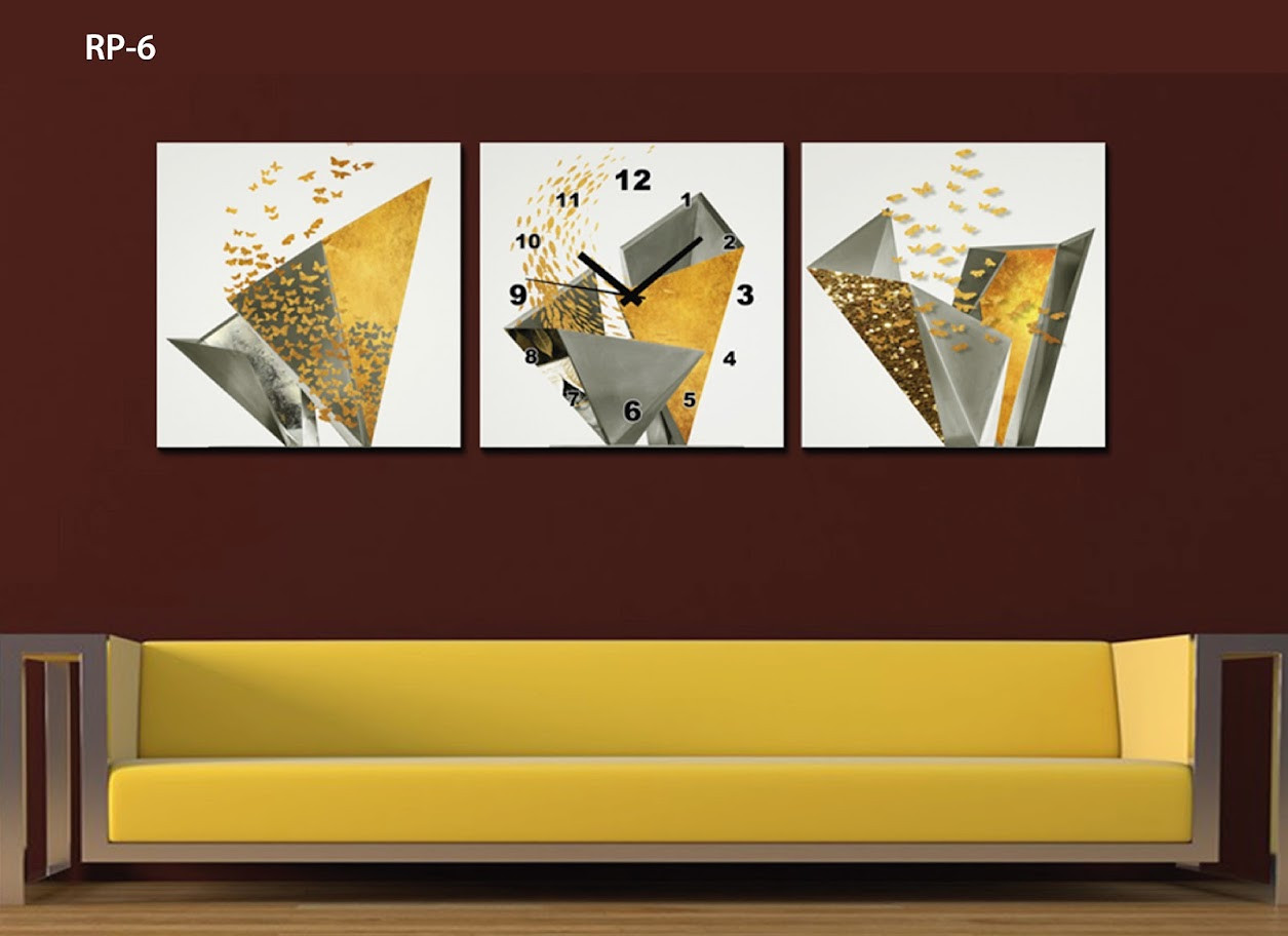 RELOJ PARED ESTILO POLIPTICO 3 PIEZ RP-6