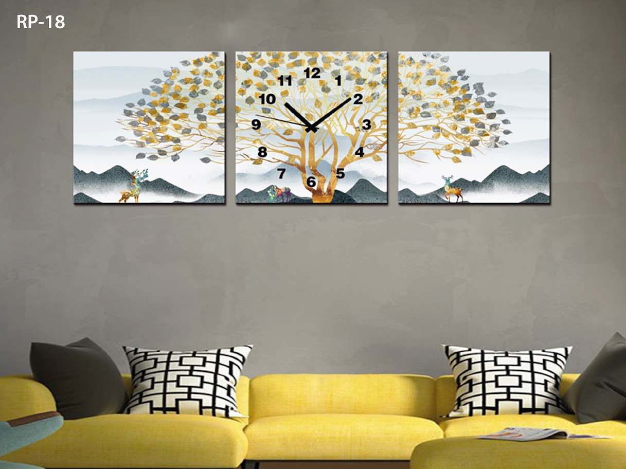 RELOJ PARED ESTILO POLIPTICO 3 PIE RP-18