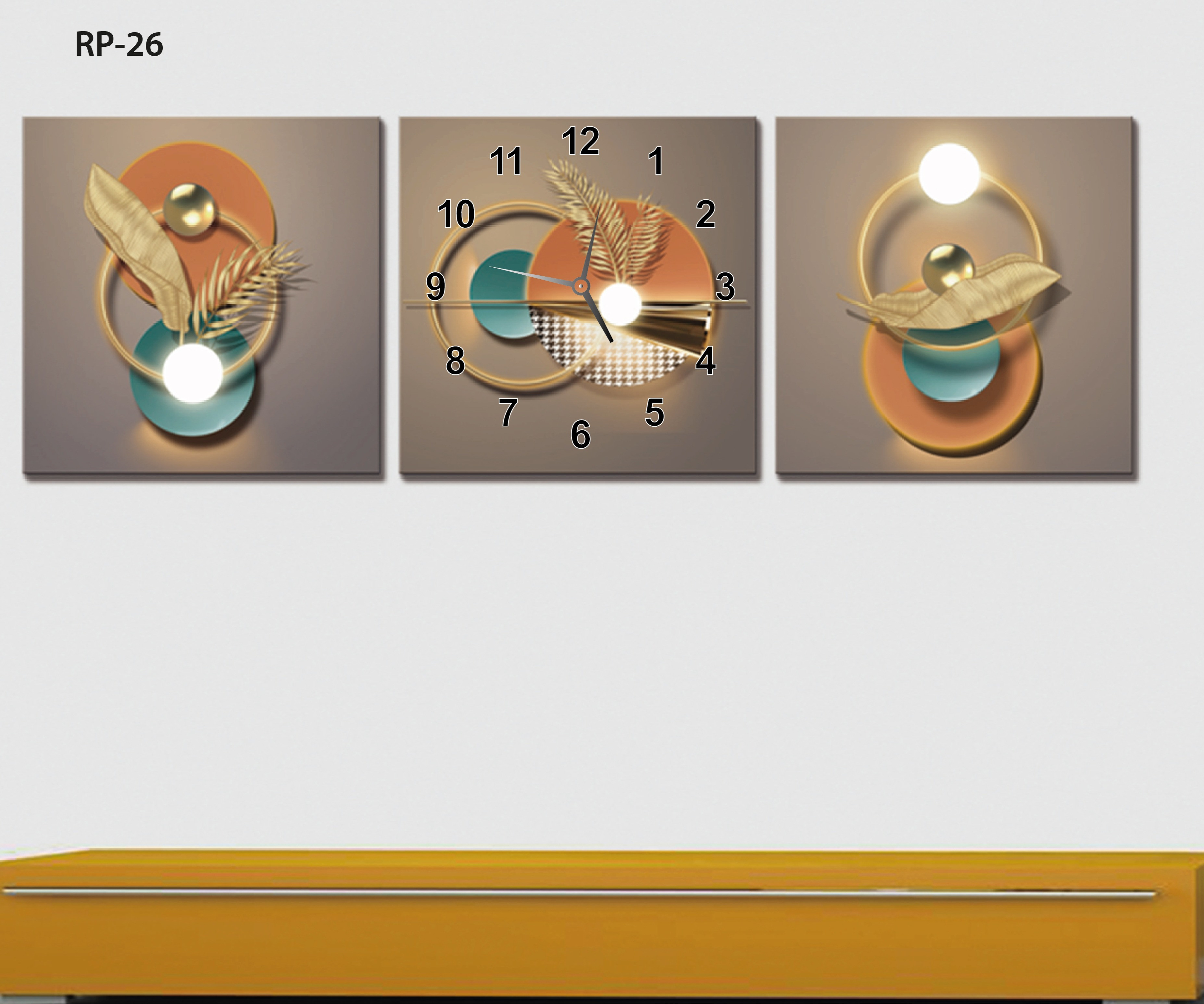 RELOJ PARED ESTILO POLIPTICO 3 PIE RP-26