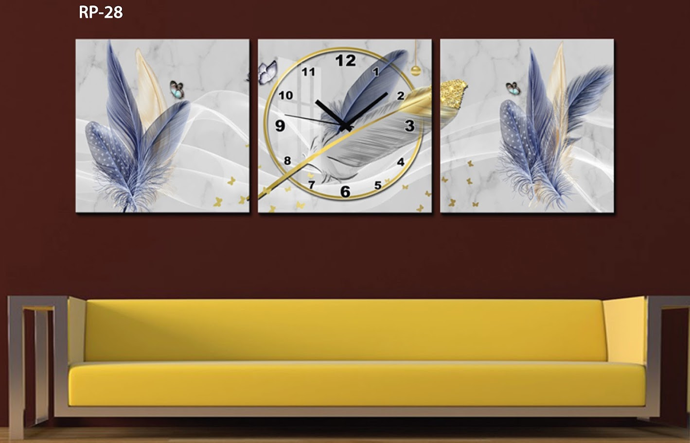 RELOJ PARED ESTILO POLIPTICO 3 PIE RP-28