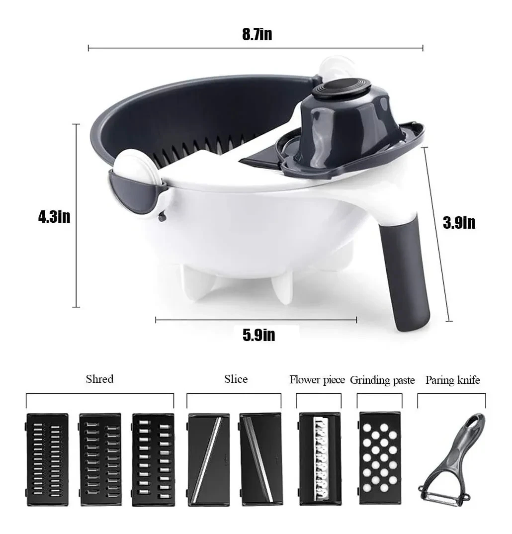 Rallador De Verduras Pica Todo 9 En 1