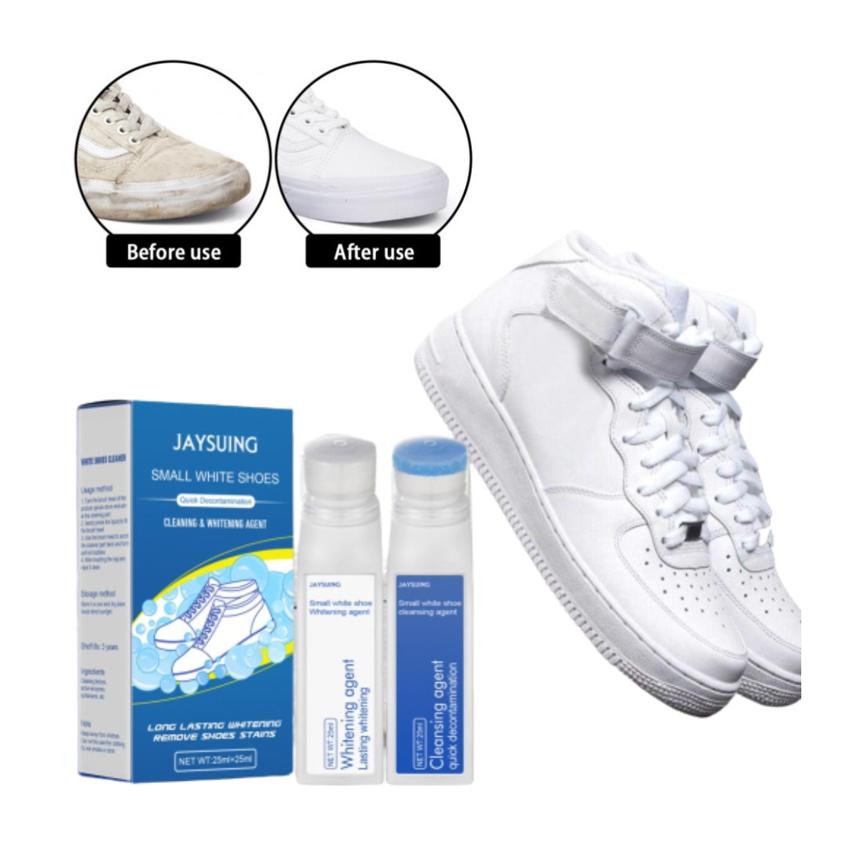 Limpiador de zapatos blancos Blanqueador