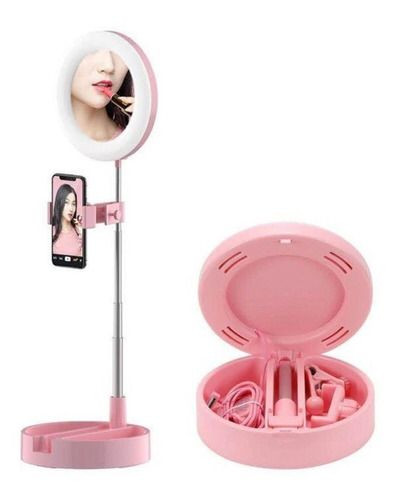 aro de luz con soporte y espejo