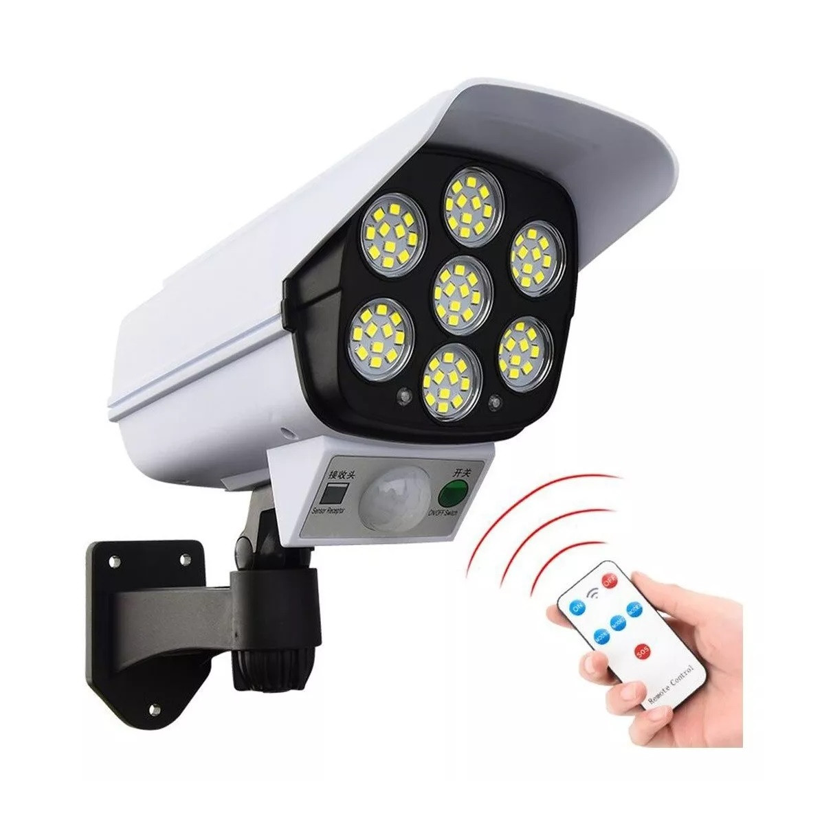 Lámpara Led Solar Y Sensor Tipo Camara