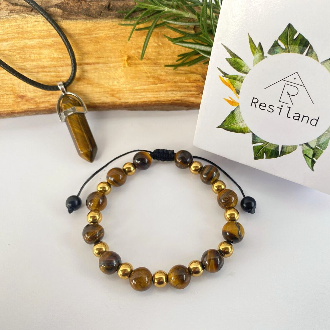 Combo Ojo de Tigre (Pulsera + Colgante)