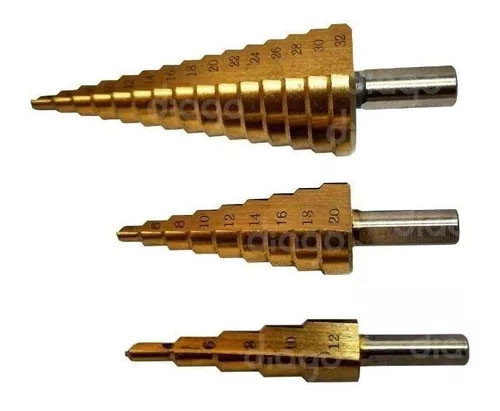 Juego De 3piezas Broca Escalonada En Mm
