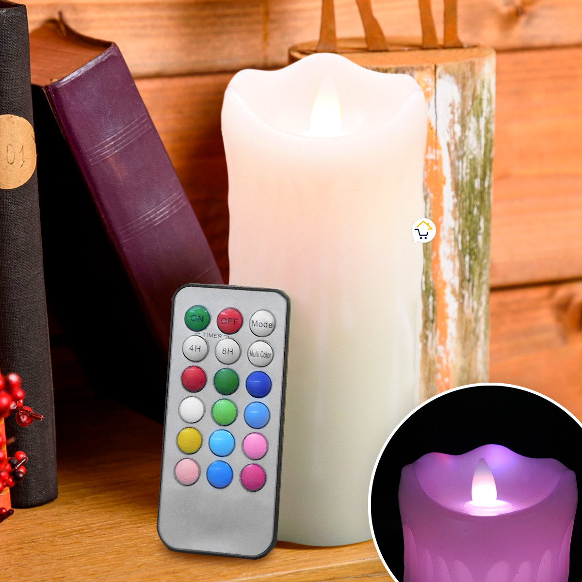 Vela LED Decorativa Multicolor LY02