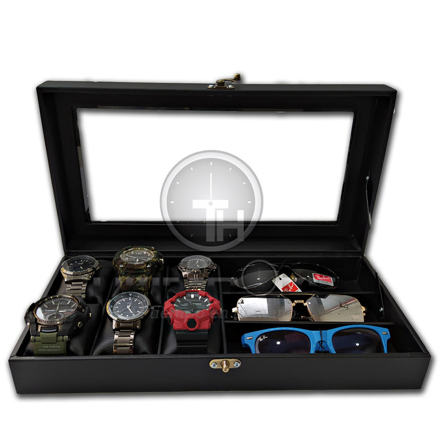 Estuche Organizador De 6 Relojes 3 Gafas
