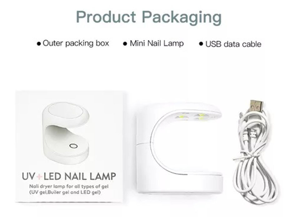 Mini Lampara Uñas Led Gel Acrilico Luz U - Imagen 6