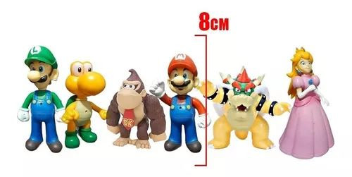 Set X 6 Figuras Muñecos Mario Bros Luigi