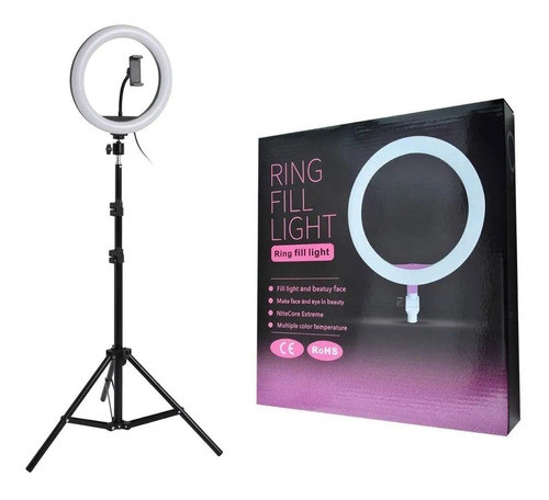 Aro de luz LED de 26 cm con trípode