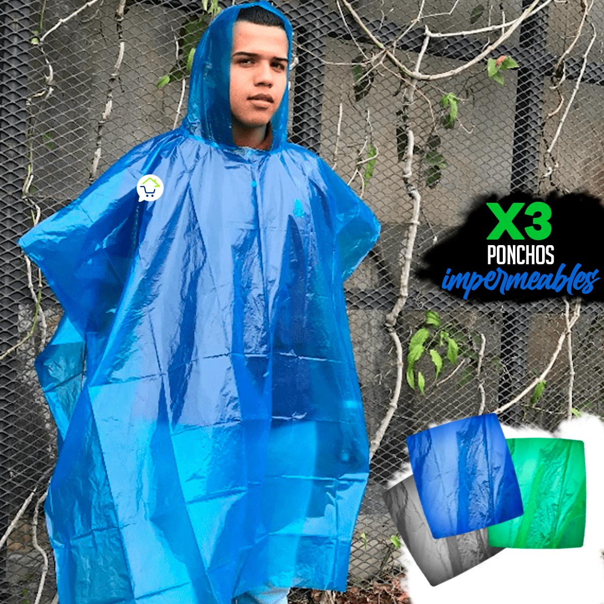 Set x3 Impermeables Poncho Capa IMCC01