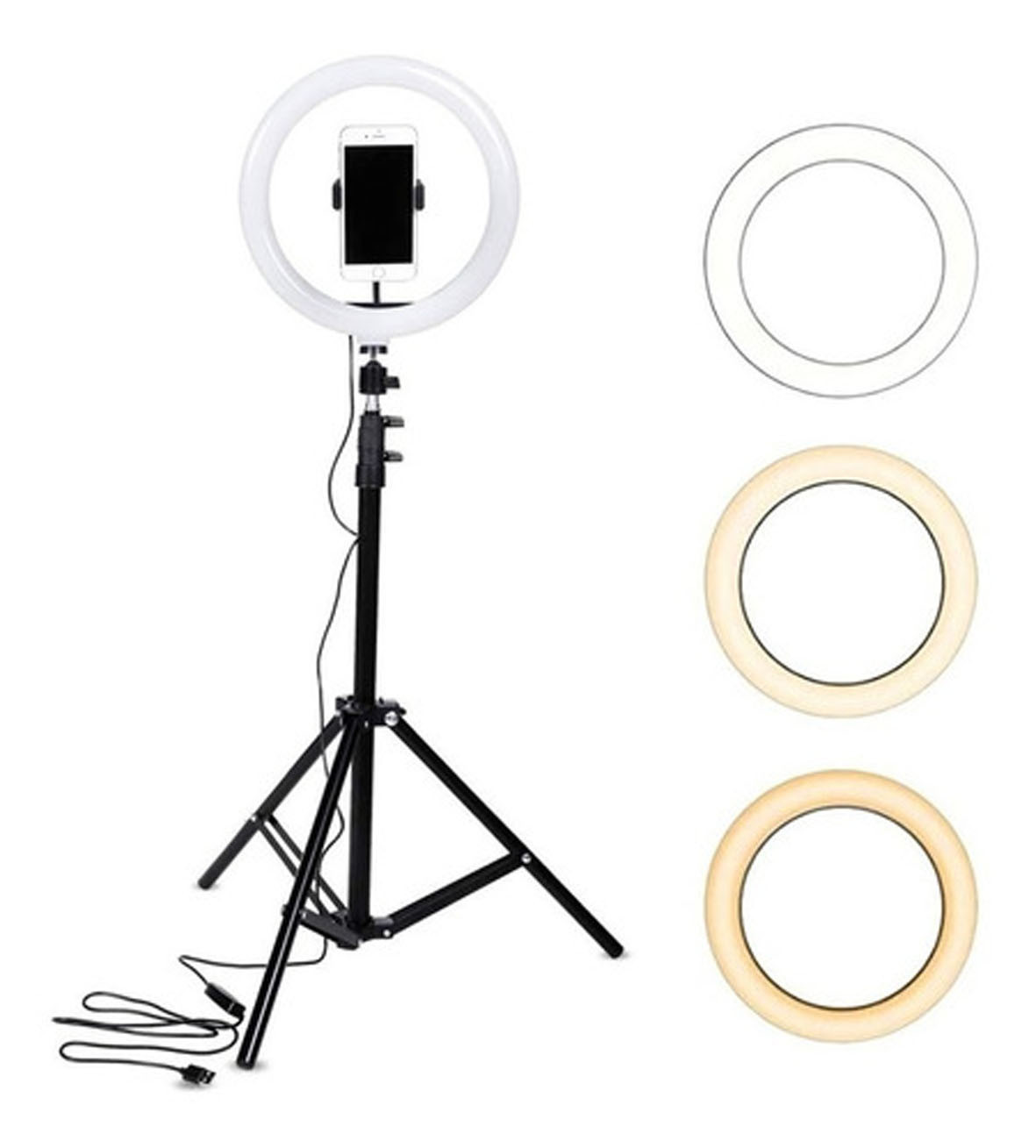 Aro De Luz Led 26 Cm + Tripode 2.10