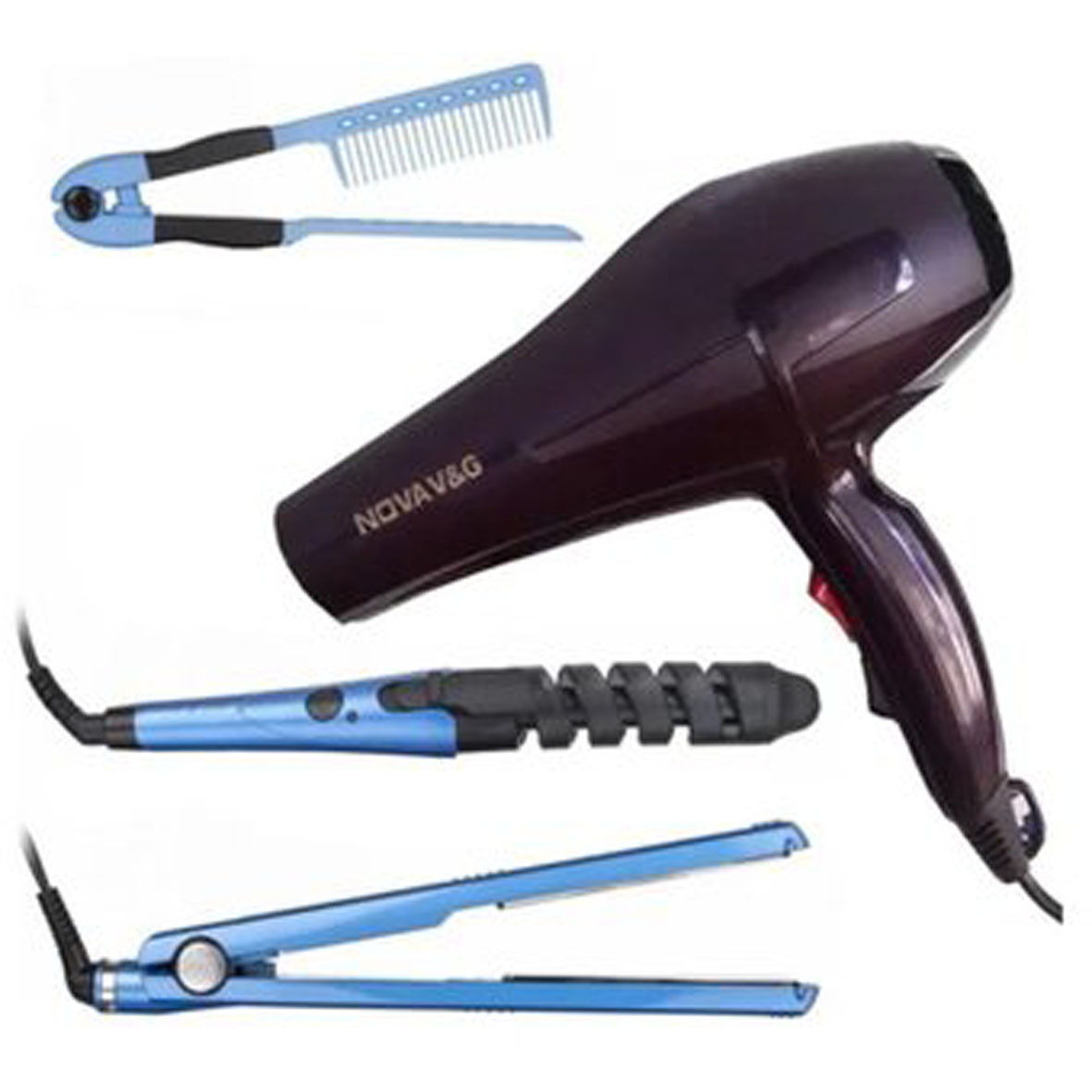 Secador 3500w + Plancha Cabello + Rizado