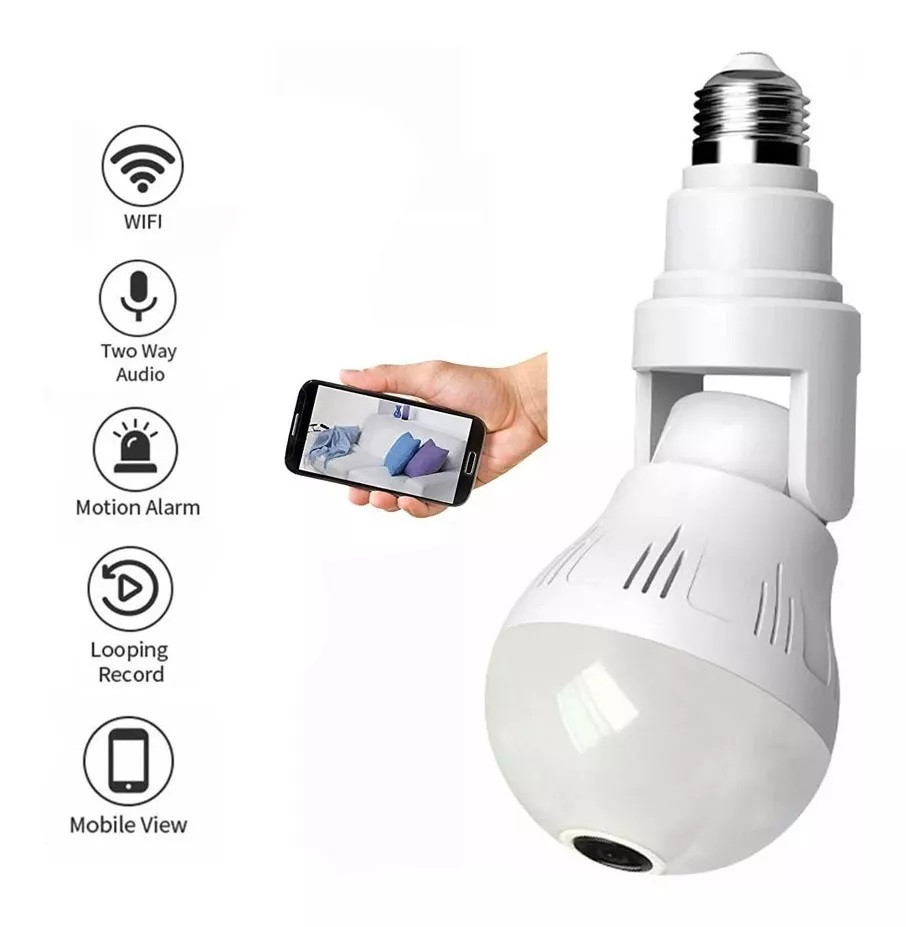 Cámara Bombillo Wifi Flexible 360º