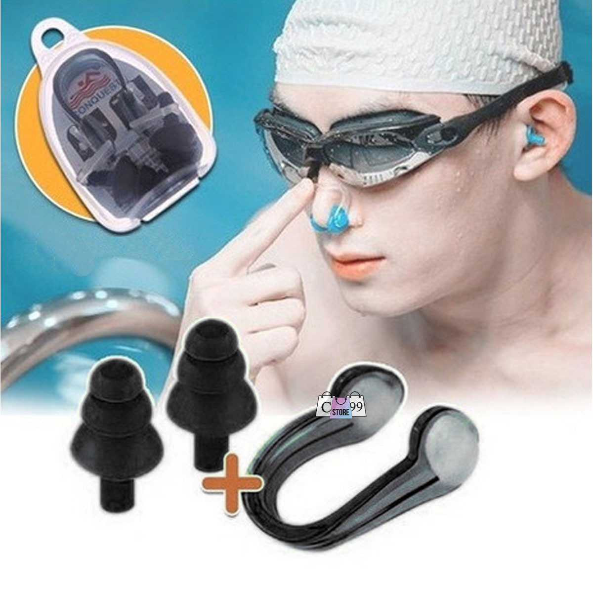 Kit Tapa oídos y Tapa Nariz Para Piscina - Imagen 2