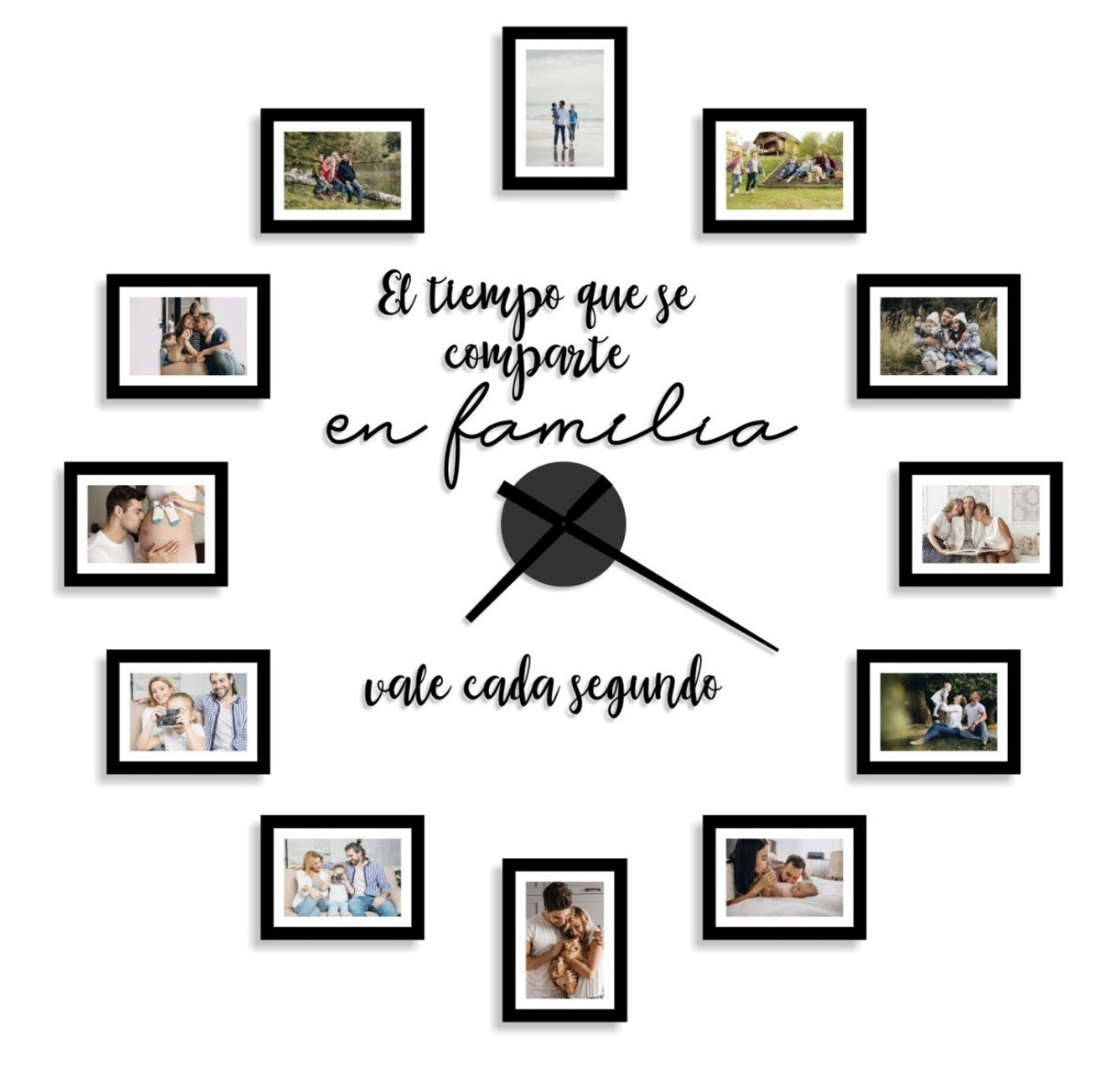 Reloj decorativo porta-retrato familiar