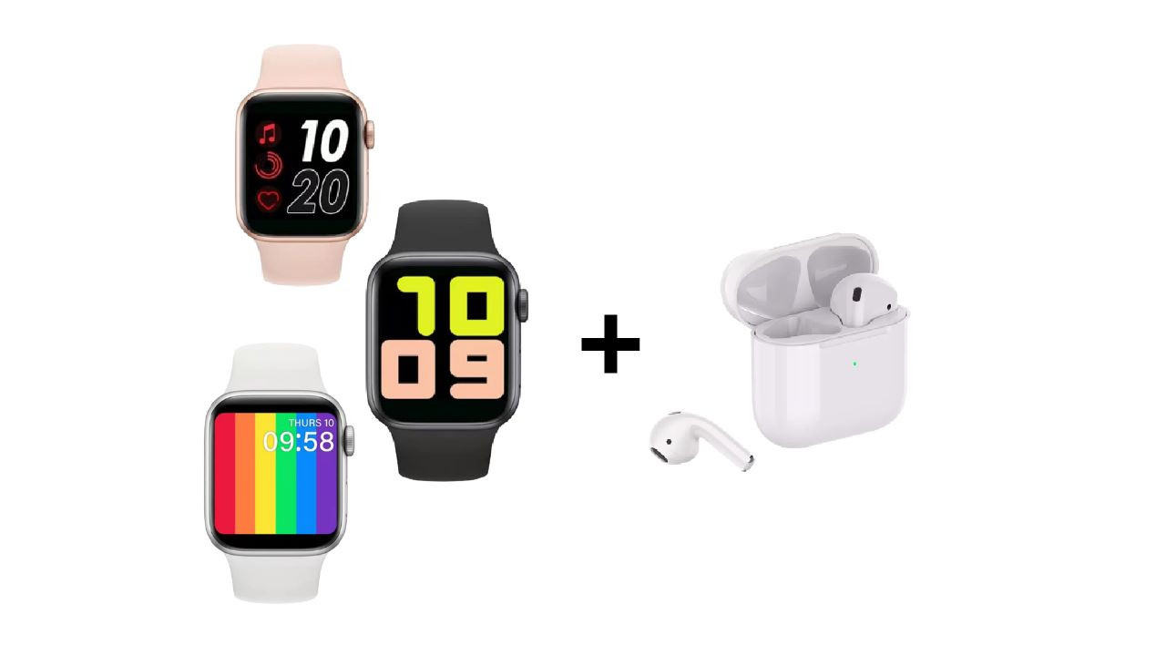 Combo Audífonos + Smart Watch T500