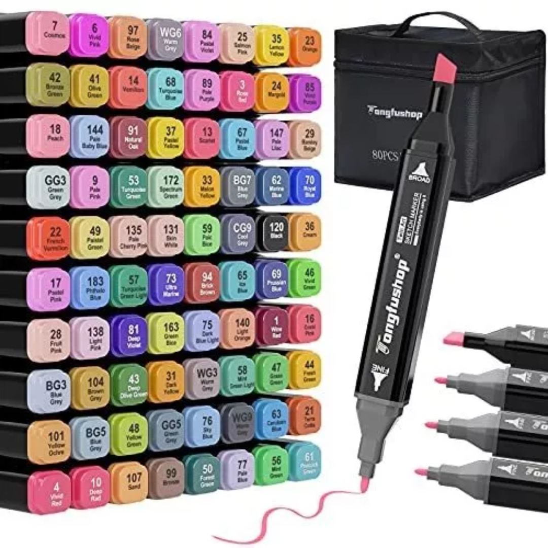 Set X80 Marcadores De Dibujo De Colores