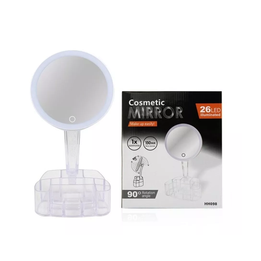 Espejo De Maquillaje Luz Led 90° + Organ