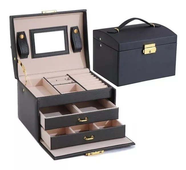 Joyero Baul / Cofre 3 Niveles Con Espejo