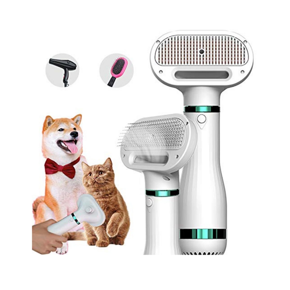 Cepillo secador para perro 2 en 1