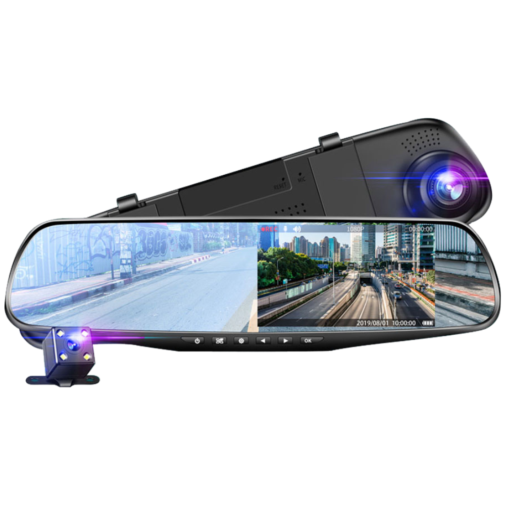 Cámara Dual Carro Espejo Retrovisor DVR