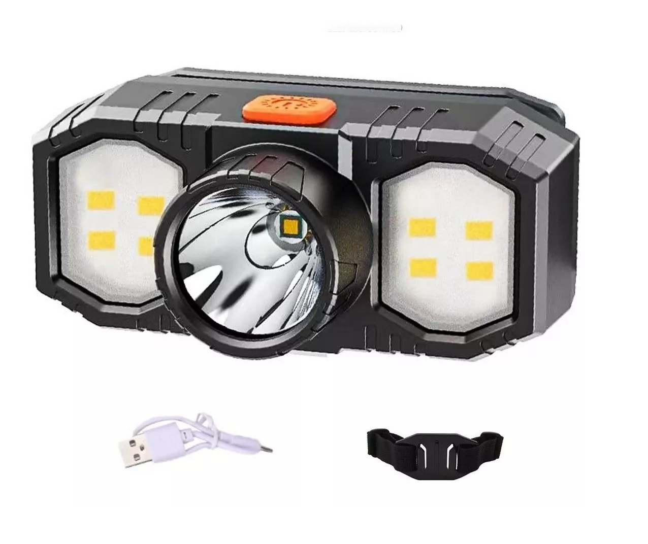 Linterna Minera Manos Libres Frontal Usb