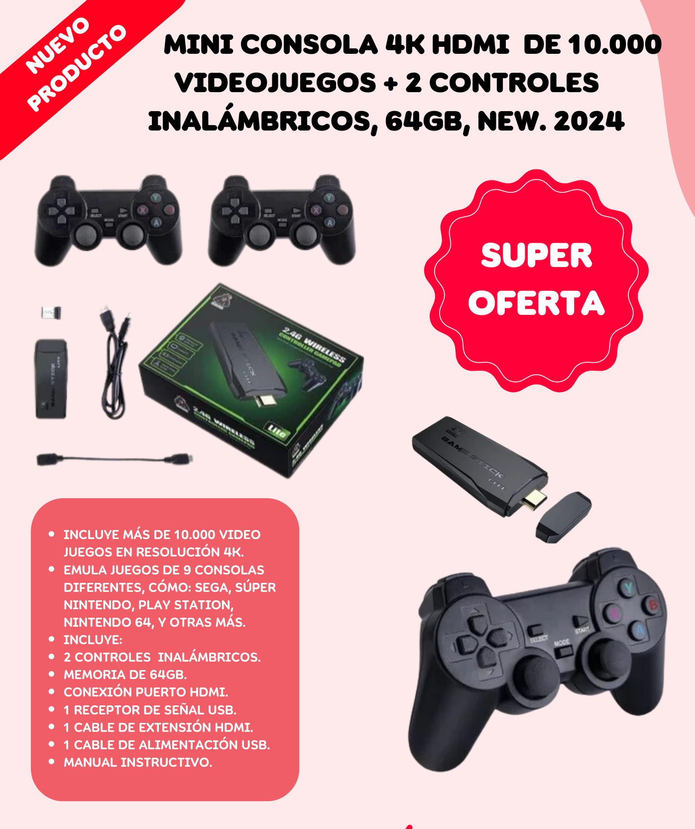 CONSOLA_JUEGOS_2.4_STICK_M8_CAJA_VERDE_C - Imagen 5