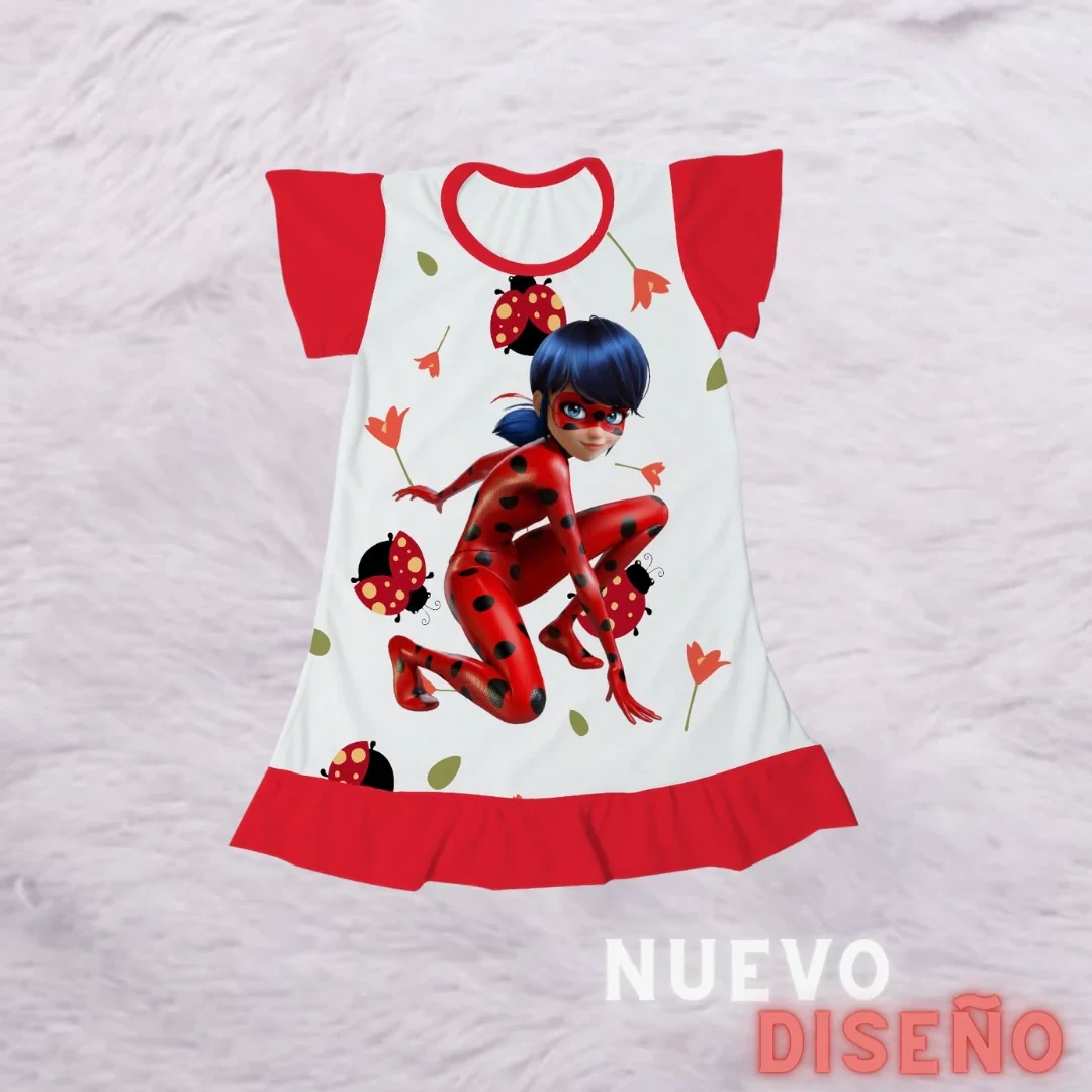 pijama niña ladybug white
