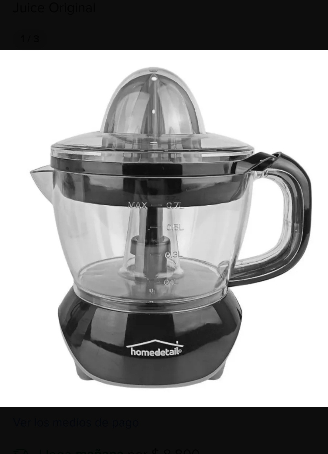 Exprimidor de naranjas eléctrico home de