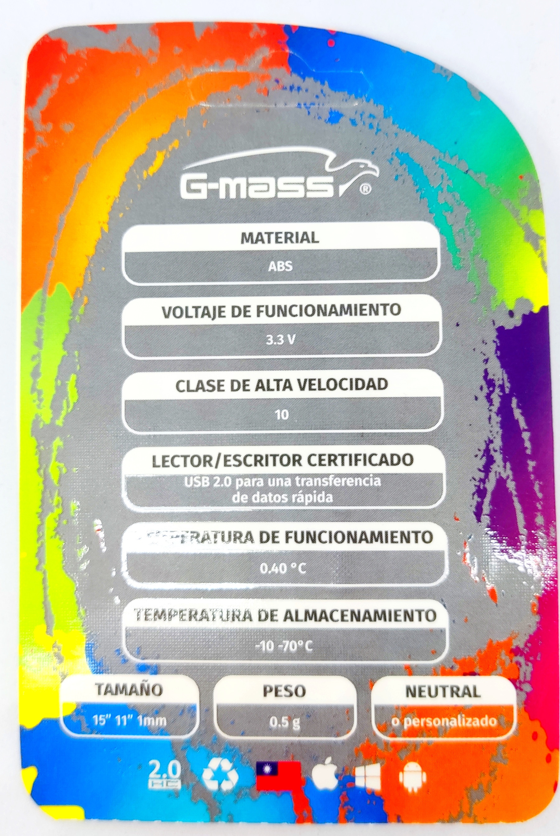 MEMORIA USB DE 8G MARCA G-MASS