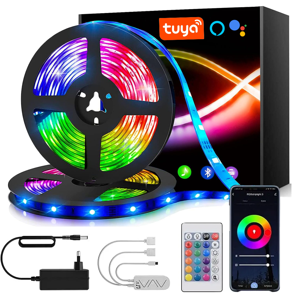 Cinta Led Rgb10m Control x Voz App Tuya