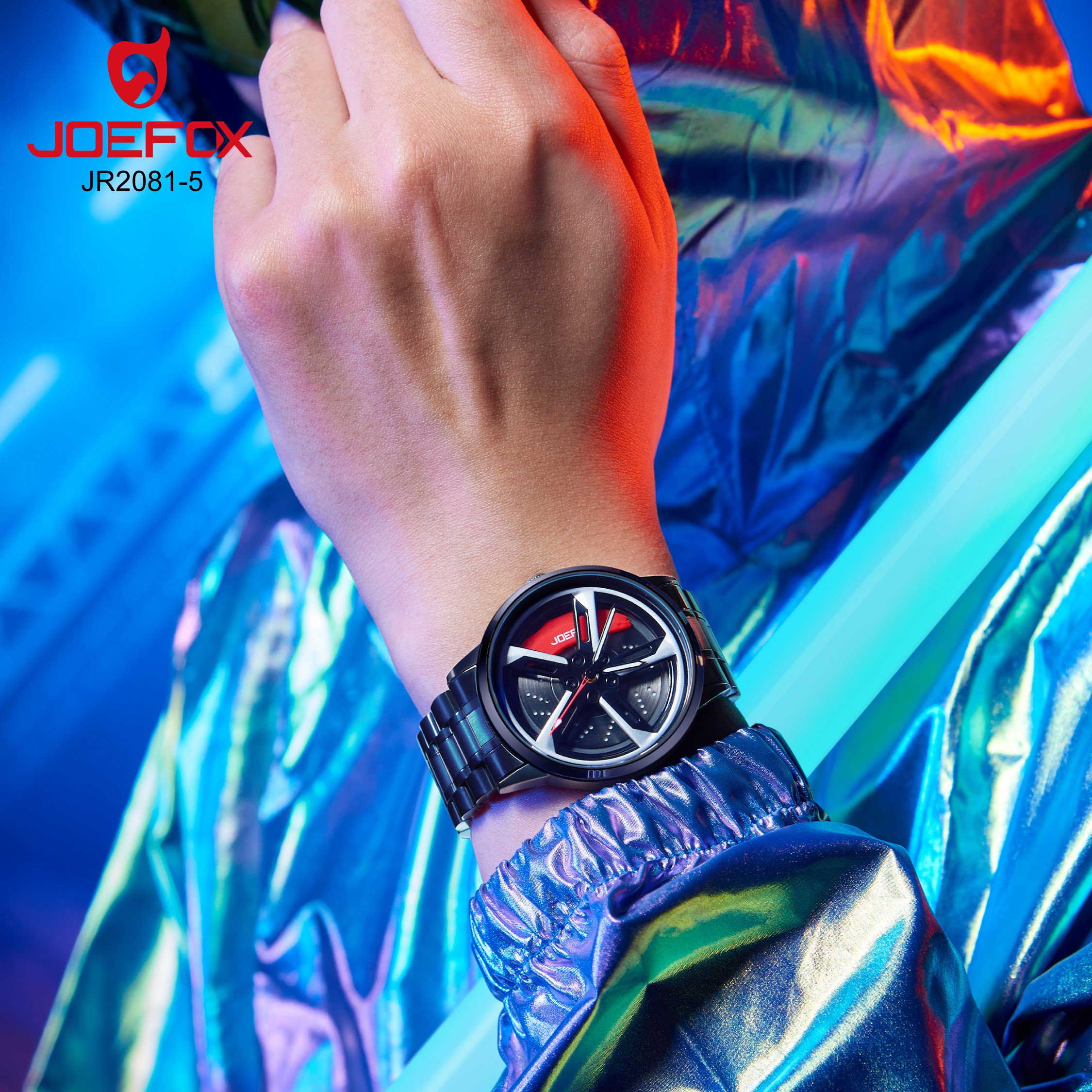 JR2081-5 ROJO RELOJ RIN GIRATORIO