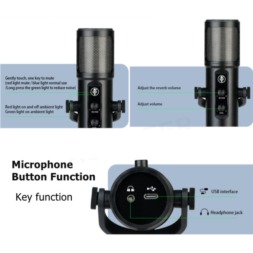 Micrófono Profesional Luz Rgb Pc Zx-776 - Imagen 7