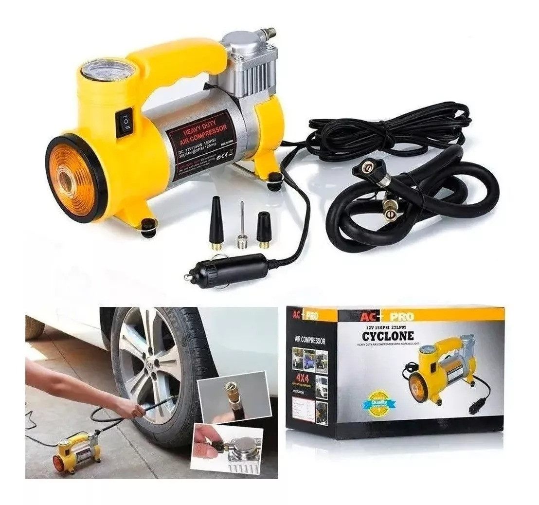 Compresor  Aire Amarillo Llanta Carro