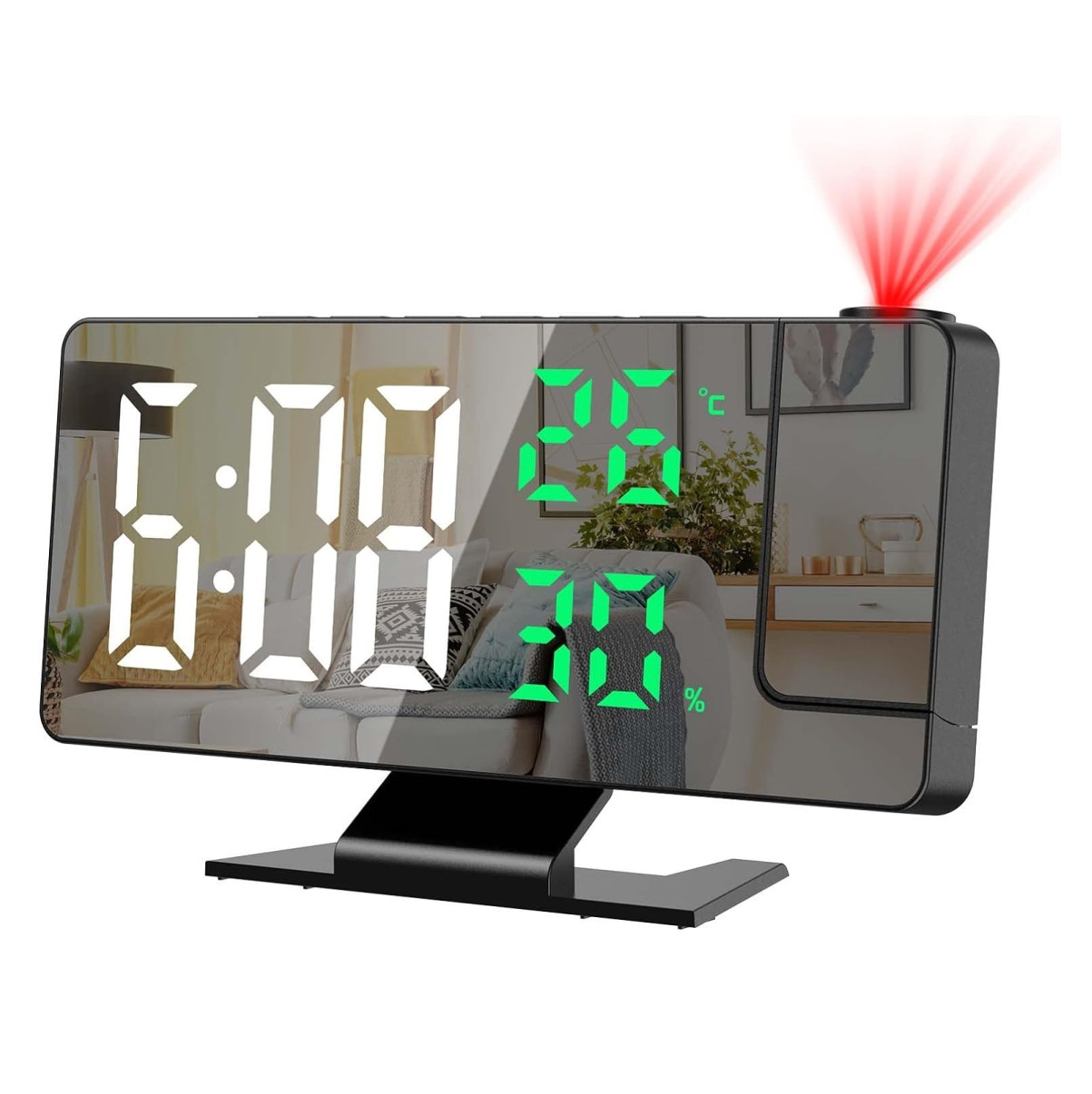 Reloj Despertador De Proyección 180°